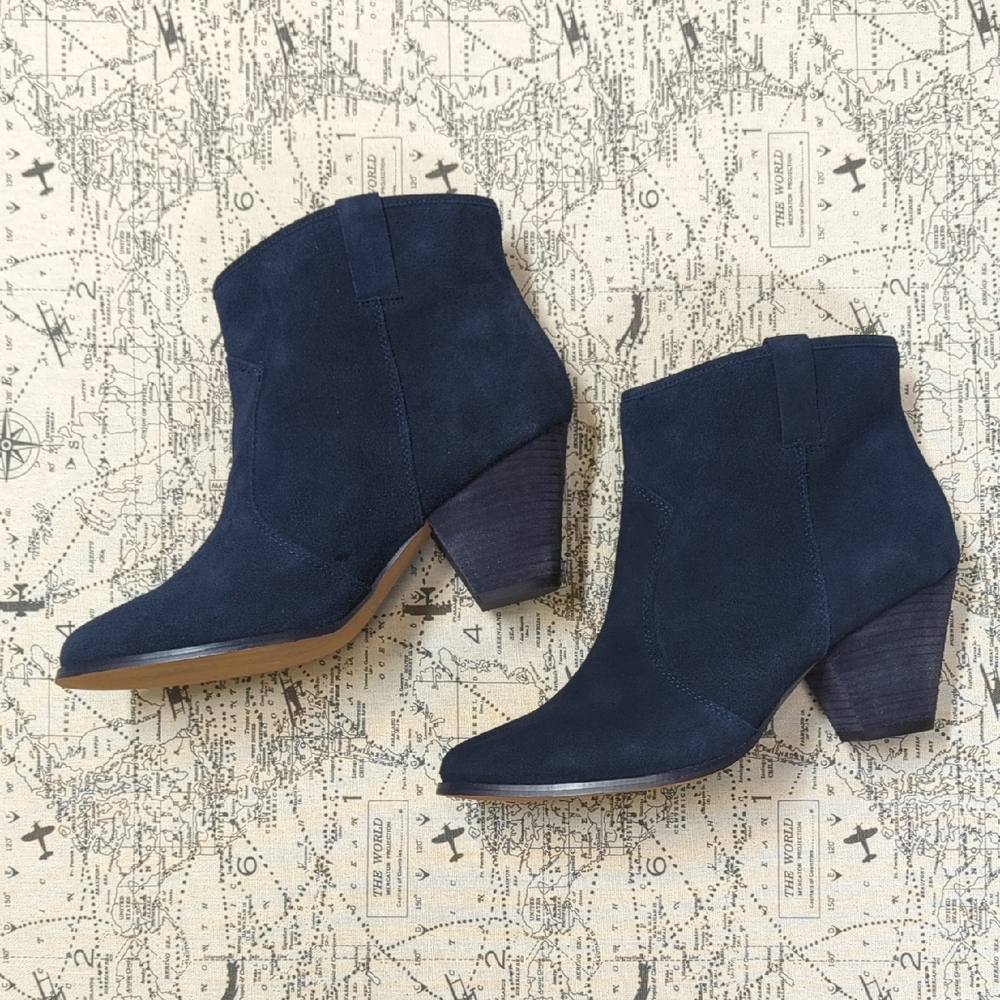 Splendid Navy Suede Ankle Boots Size 11M